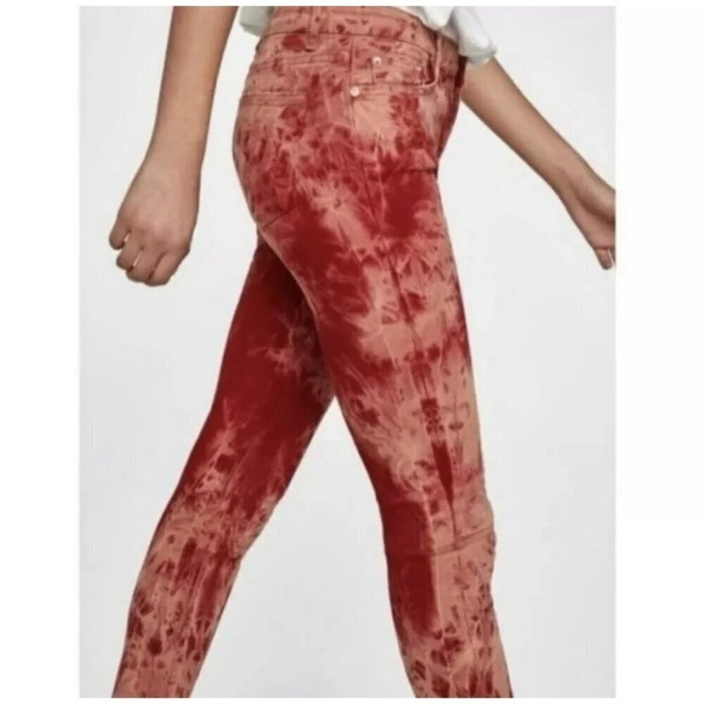 2/$30‎ Zara Woman’s Tie Dye Skinny Slim Red Jeans Size 4